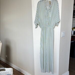 Rachel Pally Ruba Blue and yellow bathsuit cover up dress